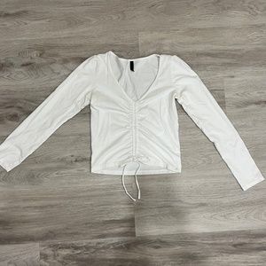 White Long Sleeve Basic Top T-Shirt